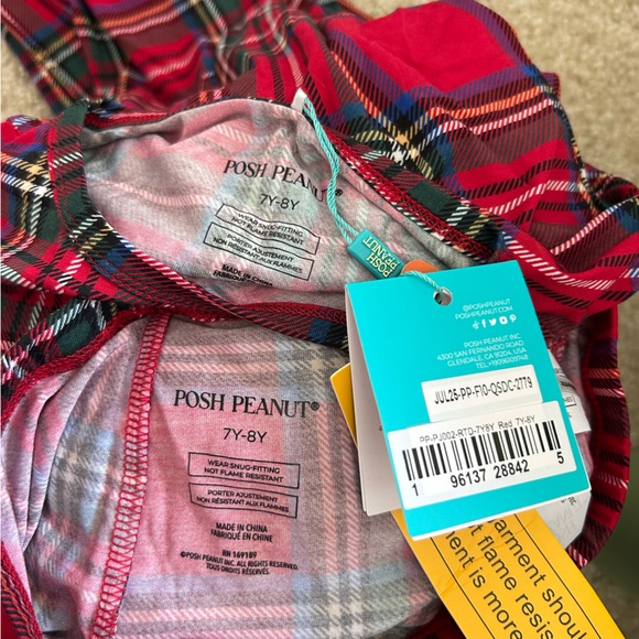 NWT Posh Peanut Plaid Long Sleeve Bamboo Viscose Pajama Set Size 7/8 Years - Picture 6 of 7
